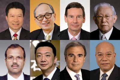 入圍名單由8位具豐富經(jīng)驗和領(lǐng)導(dǎo)地位的國際評審嚴(yán)謹(jǐn)篩選。（由上至下, 從左至右）泰國商會暨泰國貿(mào)易委員會秘書長Vichai Assarasakorn、世界黃金協(xié)會遠(yuǎn)東區(qū)董事總經(jīng)理鄭良豪、國際鉑金協(xié)會首席執(zhí)行官高偉政(James Courage)、東京鉆石交易所(Tokyo Diamond Exchange)名譽主席加藤英高、荷蘭銀行(ABN AMRO Group)國際鉆石及珠寶部亞洲區(qū)主管Biju Patnaik、上海鉆石交易所總裁林強、美國珠寶商協(xié)會（Jewelers of America）執(zhí)行長倫奇（Matthew Runci）、國際有色寶石協(xié)會主席袁健榮