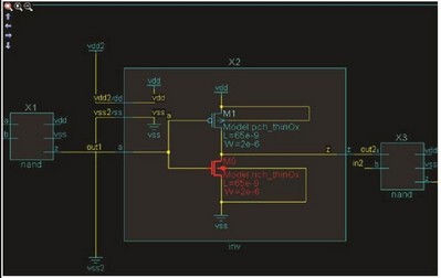 圖2：采用 Calibre PERC 的 TDDB 檢查法：一個具有高壓路徑的薄柵氧 PMOS（型號：pmos_lv）可能會導(dǎo)致 NTBI 。