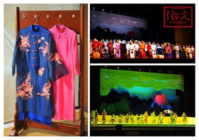 媒體見面會(huì)現(xiàn)場，演奏家們身穿依文集團(tuán)特別設(shè)計(jì)的演出服飾表演《印象.國樂》精彩片段